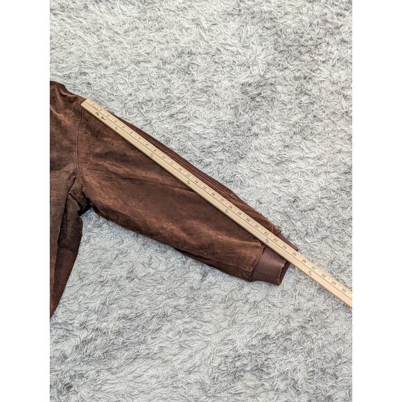 Norm Thompson Mens Brown Suede Leather Insulated Bomber Jacket Size XXL - Picture 14 of 16